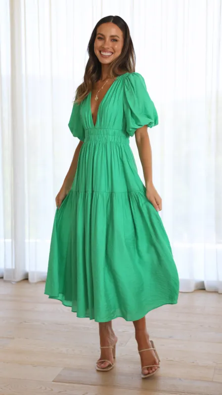 Erin Midi Dress - Green sold by Billy J