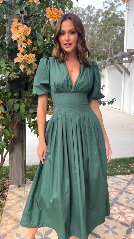 Laura Midi Dress - Emerald sold by Billy J