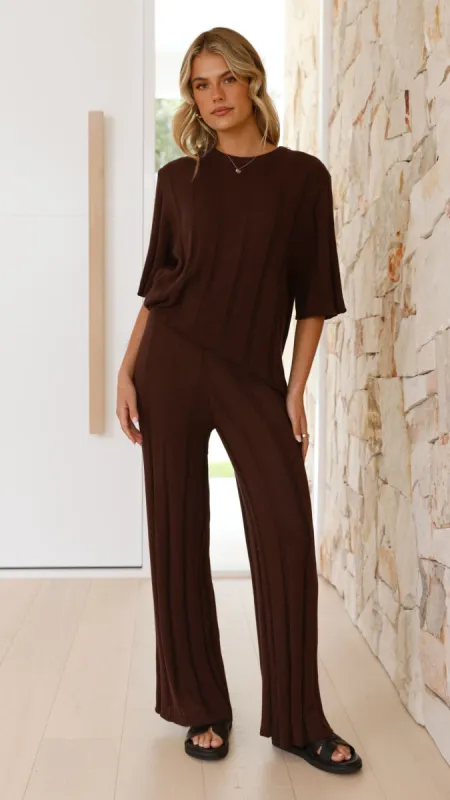 Bayu Knit Pants - Brown sold by Billy J
