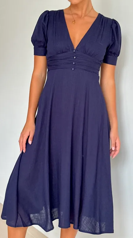 Idella Midi Dress - Navy sold by Billy J