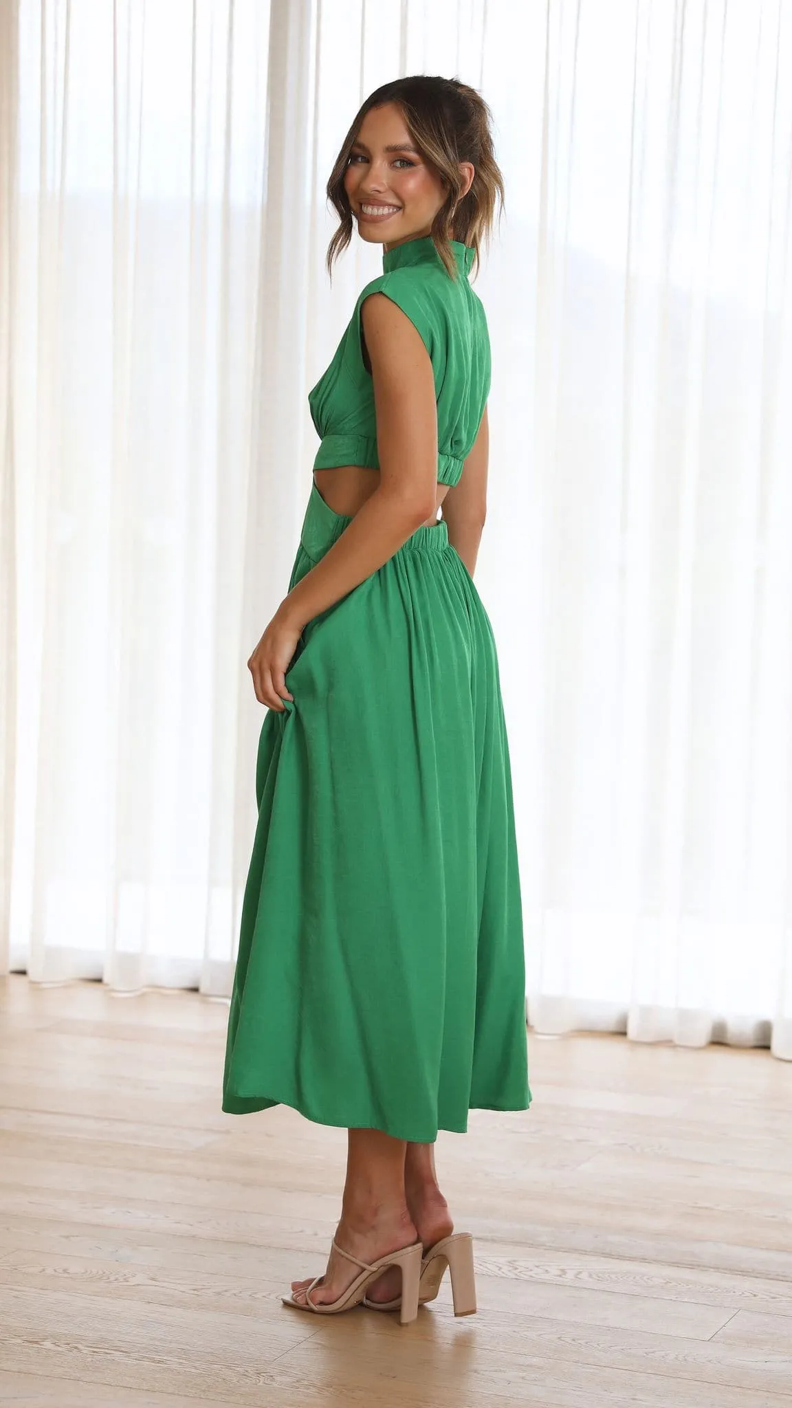 Cindie Midi Dress - Green sold by Billy J product image thumbnail 3