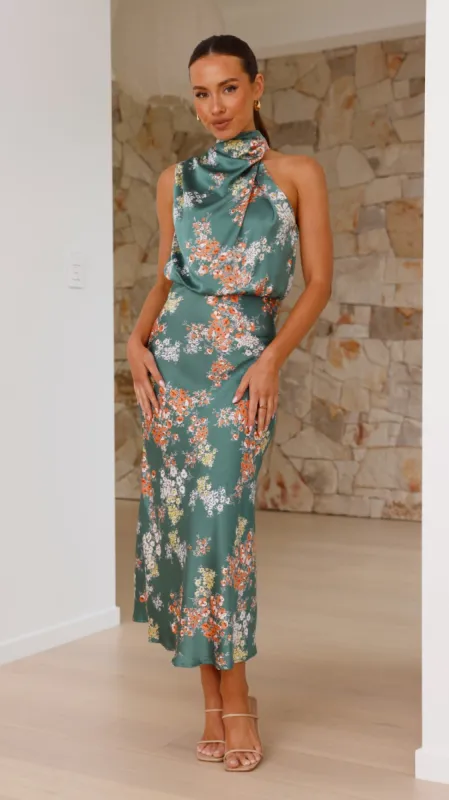 Esther Maxi Dress - Green Floral sold by Billy J
