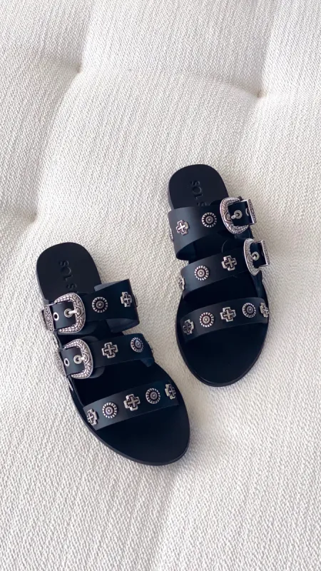 Sol Sana Eastwood Slide - Black Silver sold by Billy J