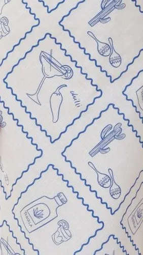 Piper Shirt Dress - Chilli Cactus - White/Blue sold by Billy J product image thumbnail 3