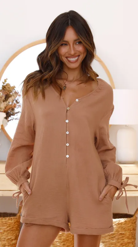 Carla Playsuit - Latte sold by Billy J