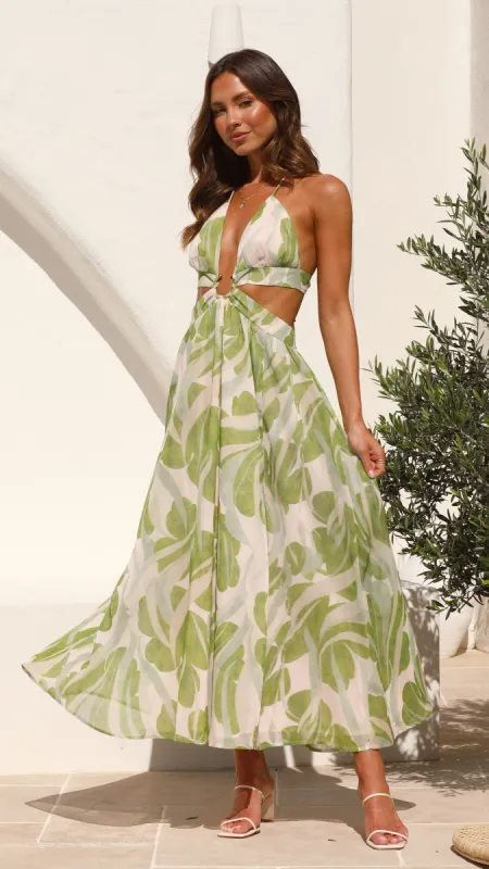 Maliya Maxi Dress - Green Multi sold by Billy J