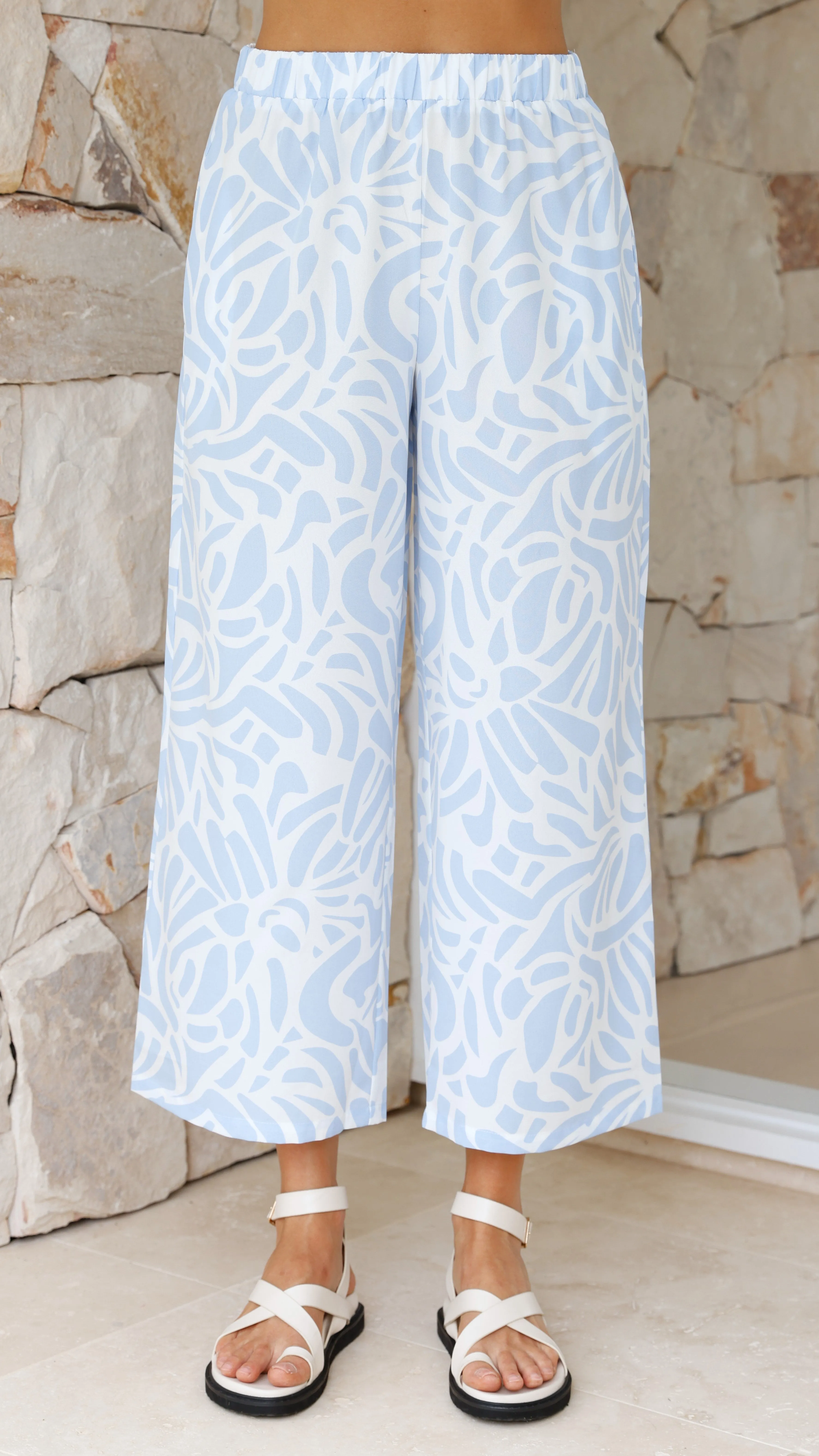 Capri Button Up Shirt and Pants Set - Light Blue Print sold by Billy J product image thumbnail 3