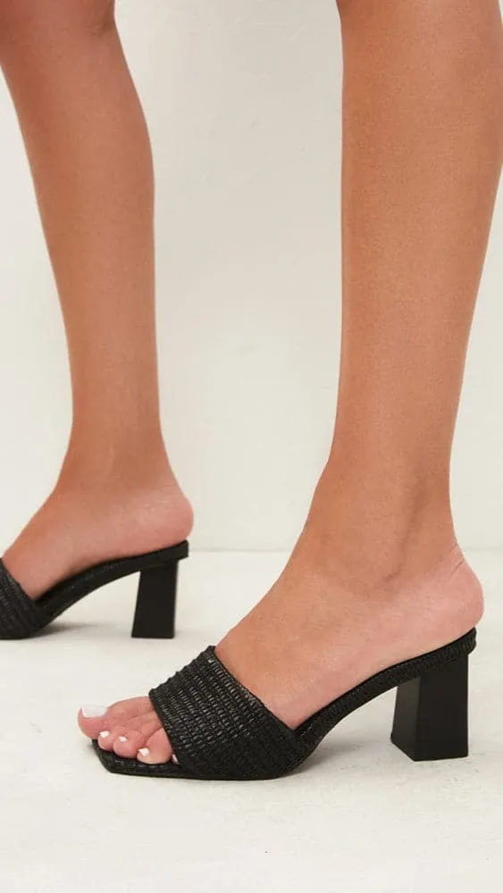 Ukko Heel - Black Raffia sold by Billy J product image thumbnail 2