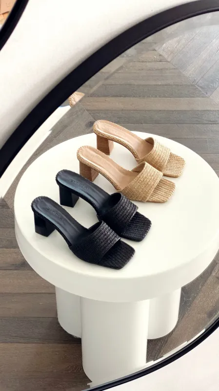 Ukko Heel - Black Raffia sold by Billy J