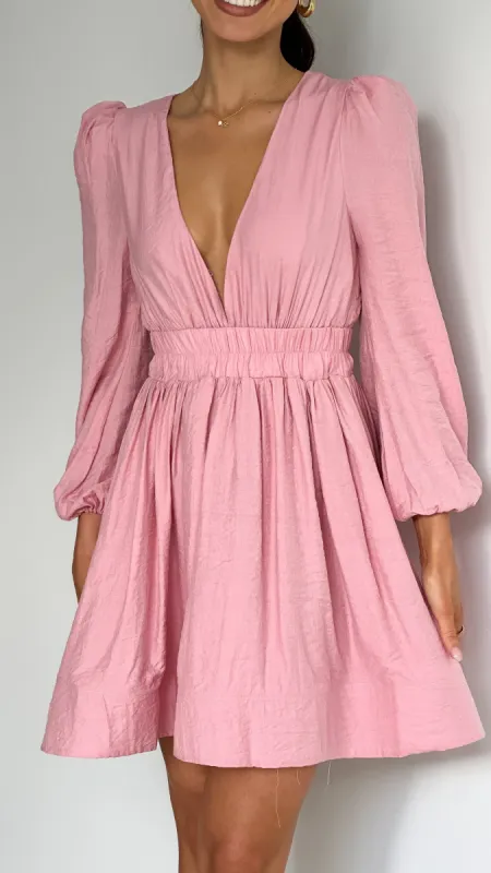 Charlotte Mini Dress - Soft Pink sold by Billy J