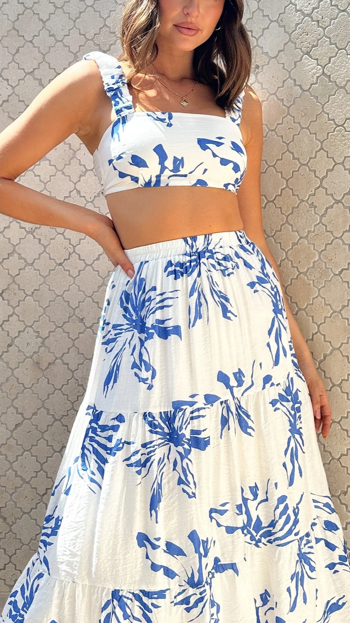 Adaya Crop Top - Blue/White sold by Billy J product image thumbnail 5