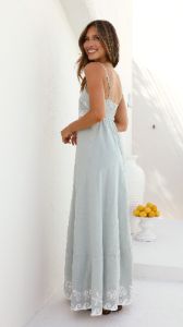 Jesse Maxi Dress - Sage / White Shell sold by Billy J