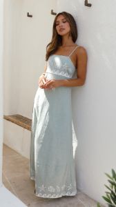 Jesse Maxi Dress - Sage / White Shell sold by Billy J