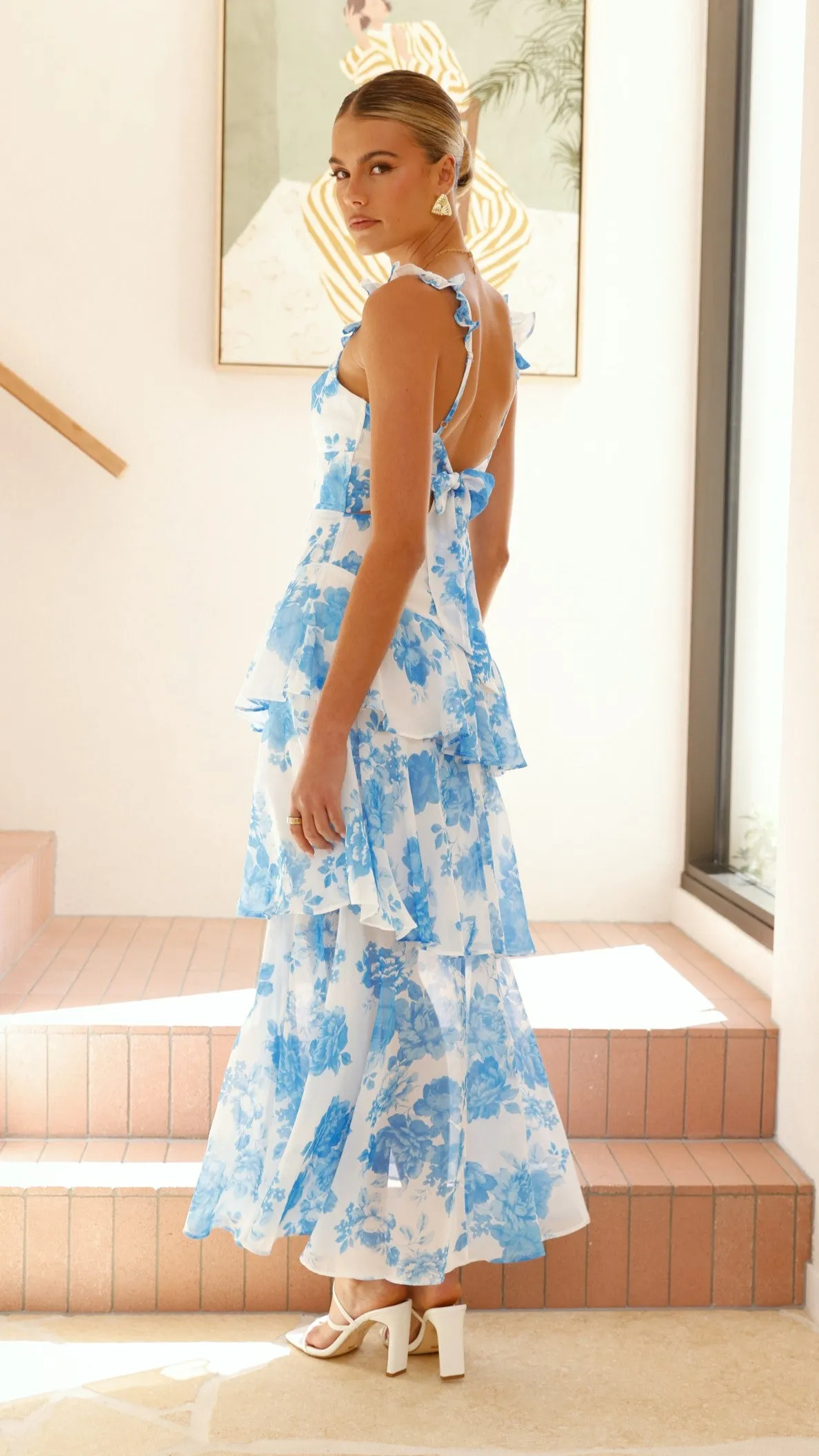 Achelle Maxi Dress - Blue Floral sold by Billy J product image thumbnail 2