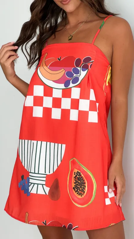 Bethani Mini Dress - Red Papaya Print sold by Billy J