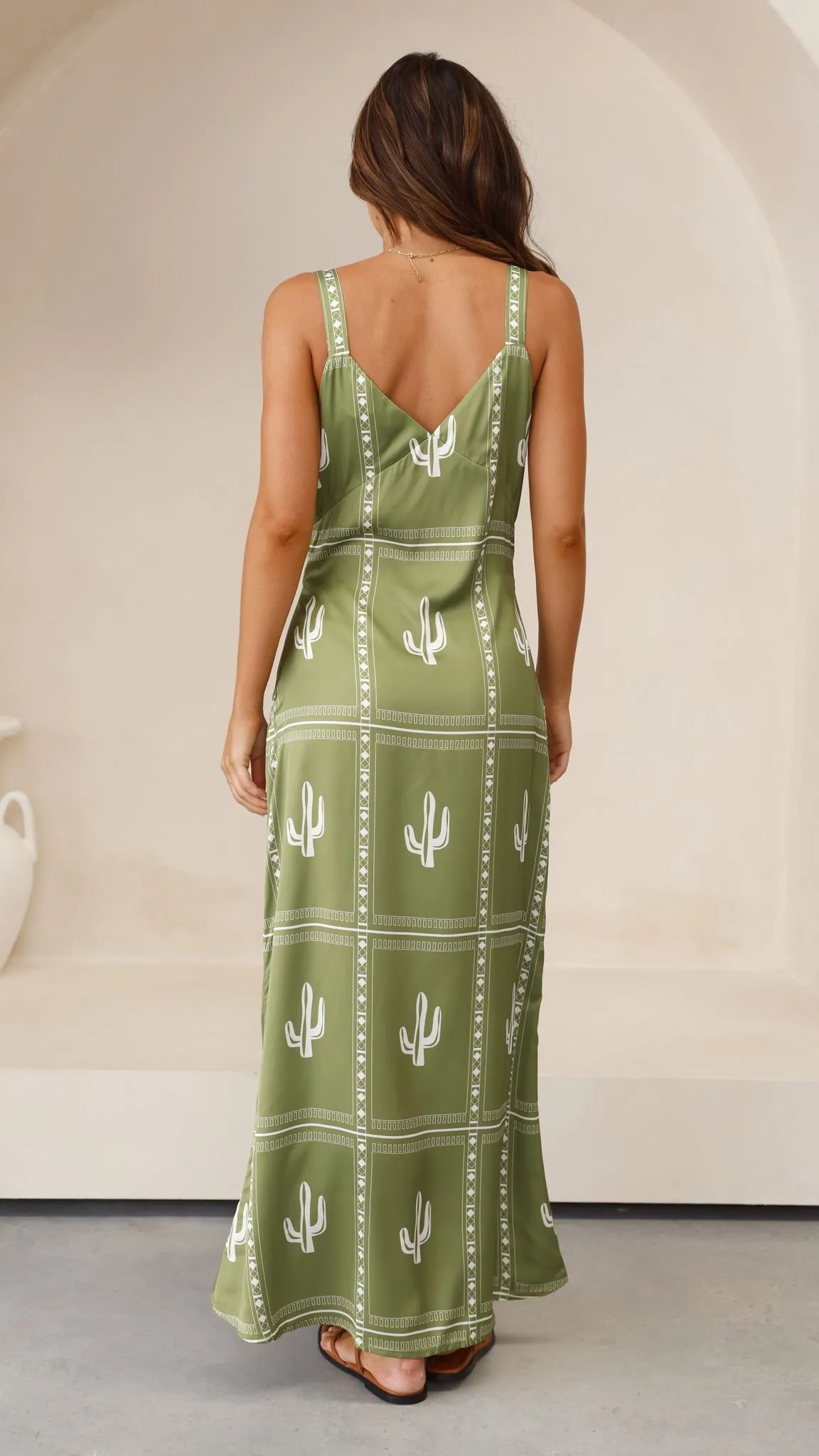 Nevada Maxi Dress - Kiwi/Cream sold by Billy J product image thumbnail 2