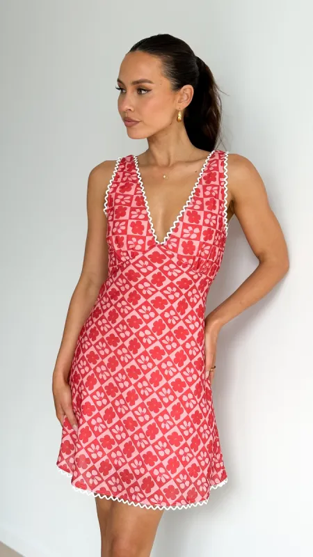 Saphina Mini Dress - Pink / Red sold by Billy J