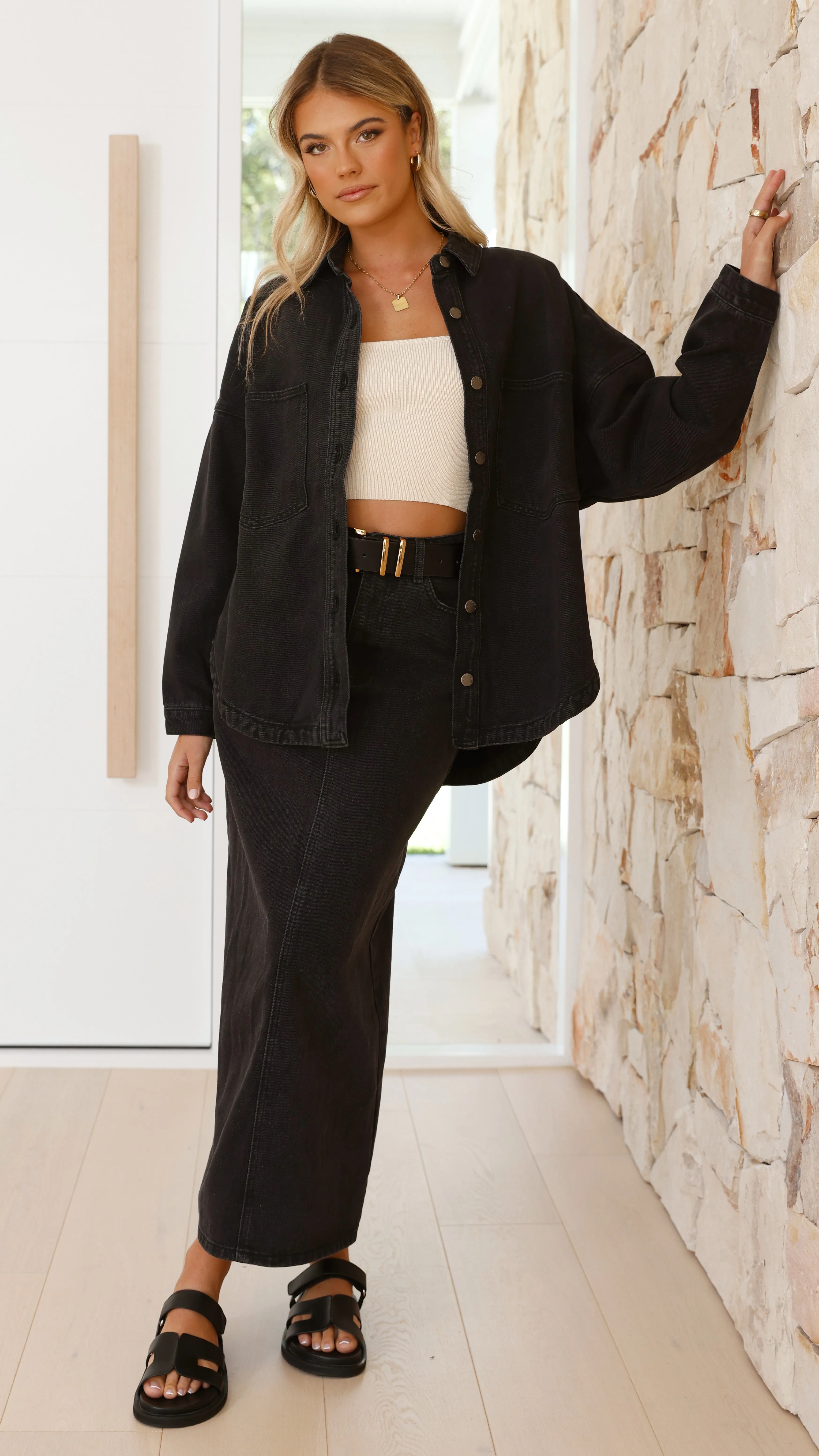 Ensley Denim Jacket - Black Denim sold by Billy J product image thumbnail 3