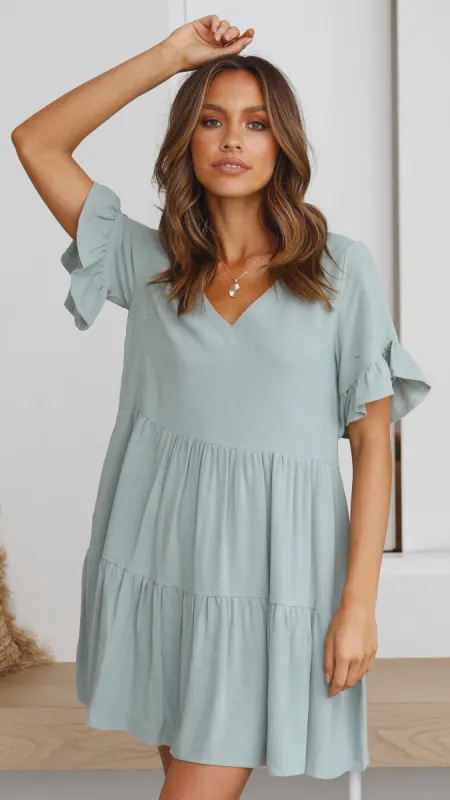 Mariah Mini Dress - Sage sold by Billy J