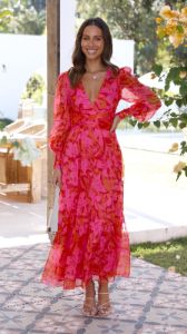 Melissa Maxi Dress - Pink/Orange sold by Billy J