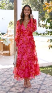 Melissa Maxi Dress - Pink/Orange sold by Billy J