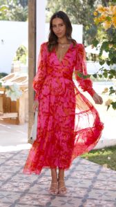 Melissa Maxi Dress - Pink/Orange sold by Billy J