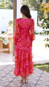 Melissa Maxi Dress - Pink/Orange sold by Billy J