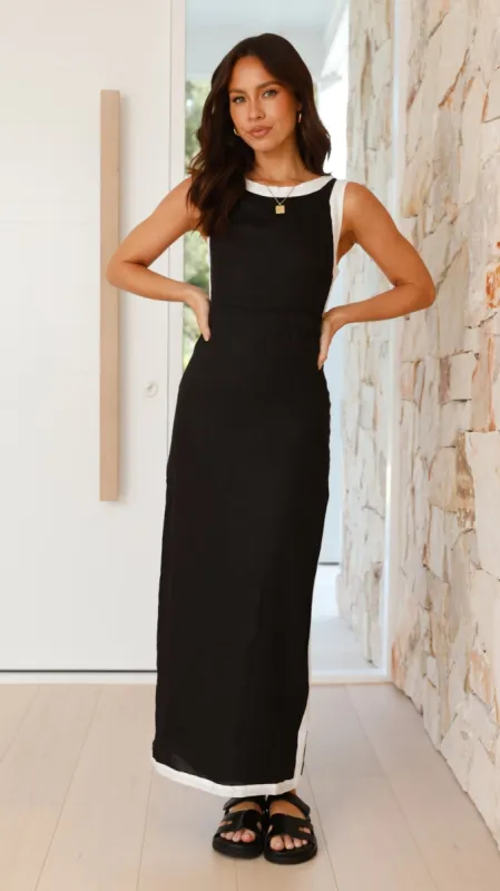 Naiara Maxi Dress - Black / White sold by Billy J