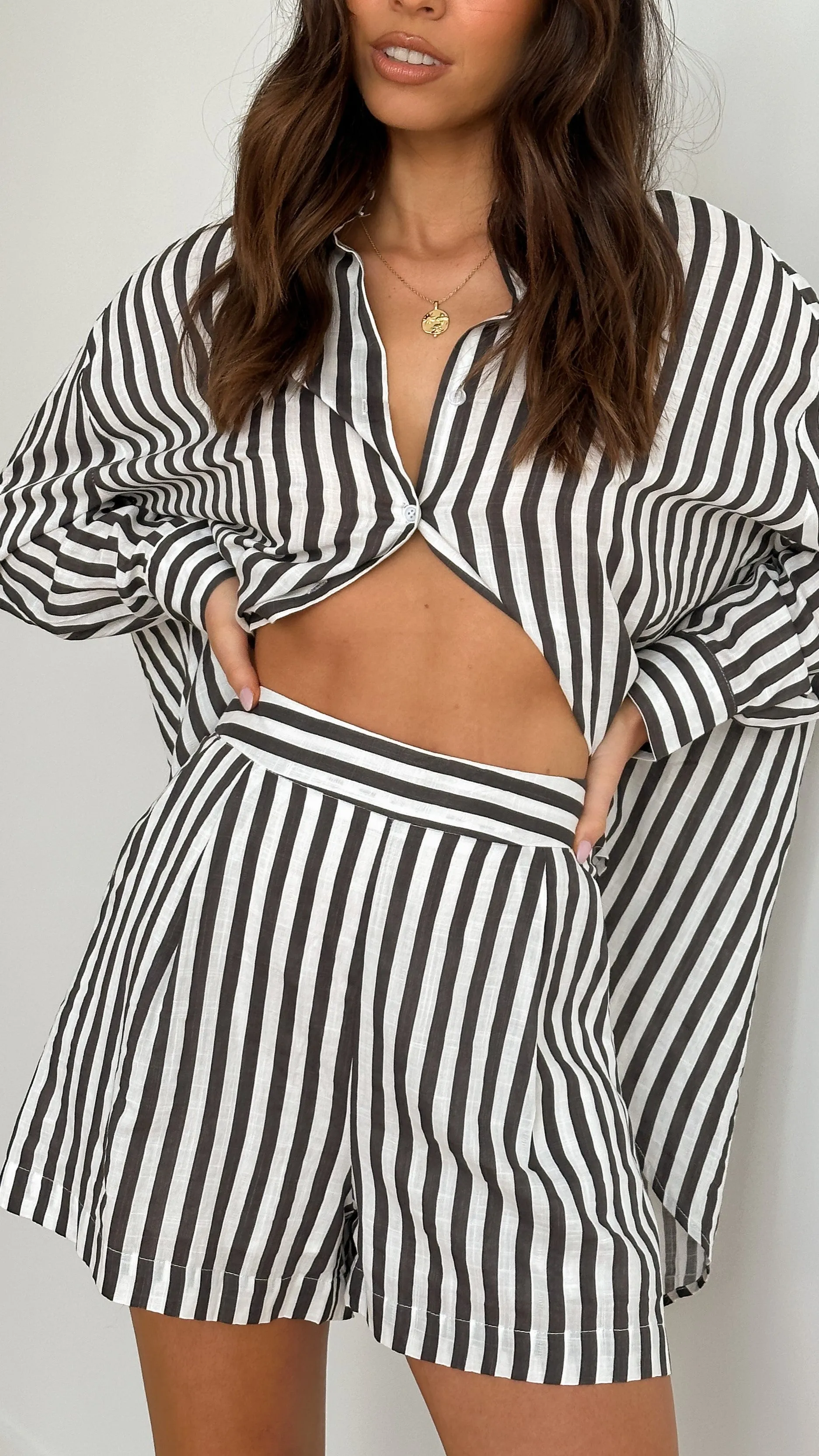 Laolani Shorts - Charcoal / White Stripe sold by Billy J