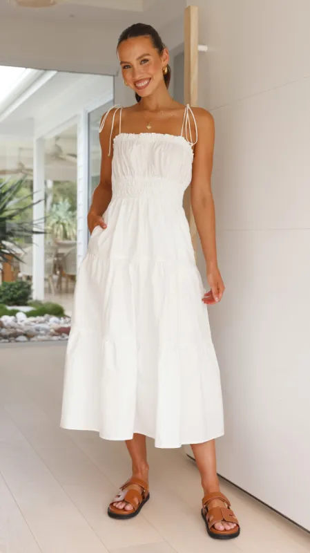 Samaya Midi Dress - White sold by Billy J
