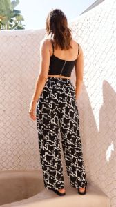 Zuri Pants - Geo Print - Black/White sold by Billy J