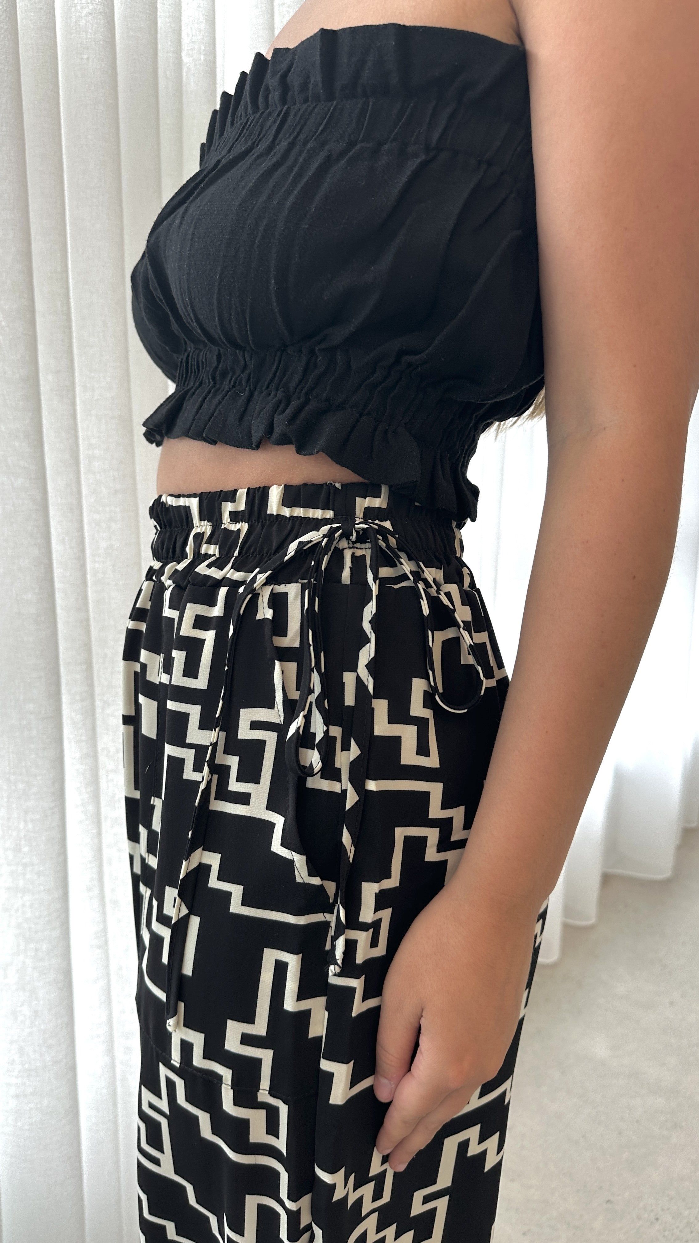 Zuri Pants - Geo Print - Black/White sold by Billy J product image thumbnail 3