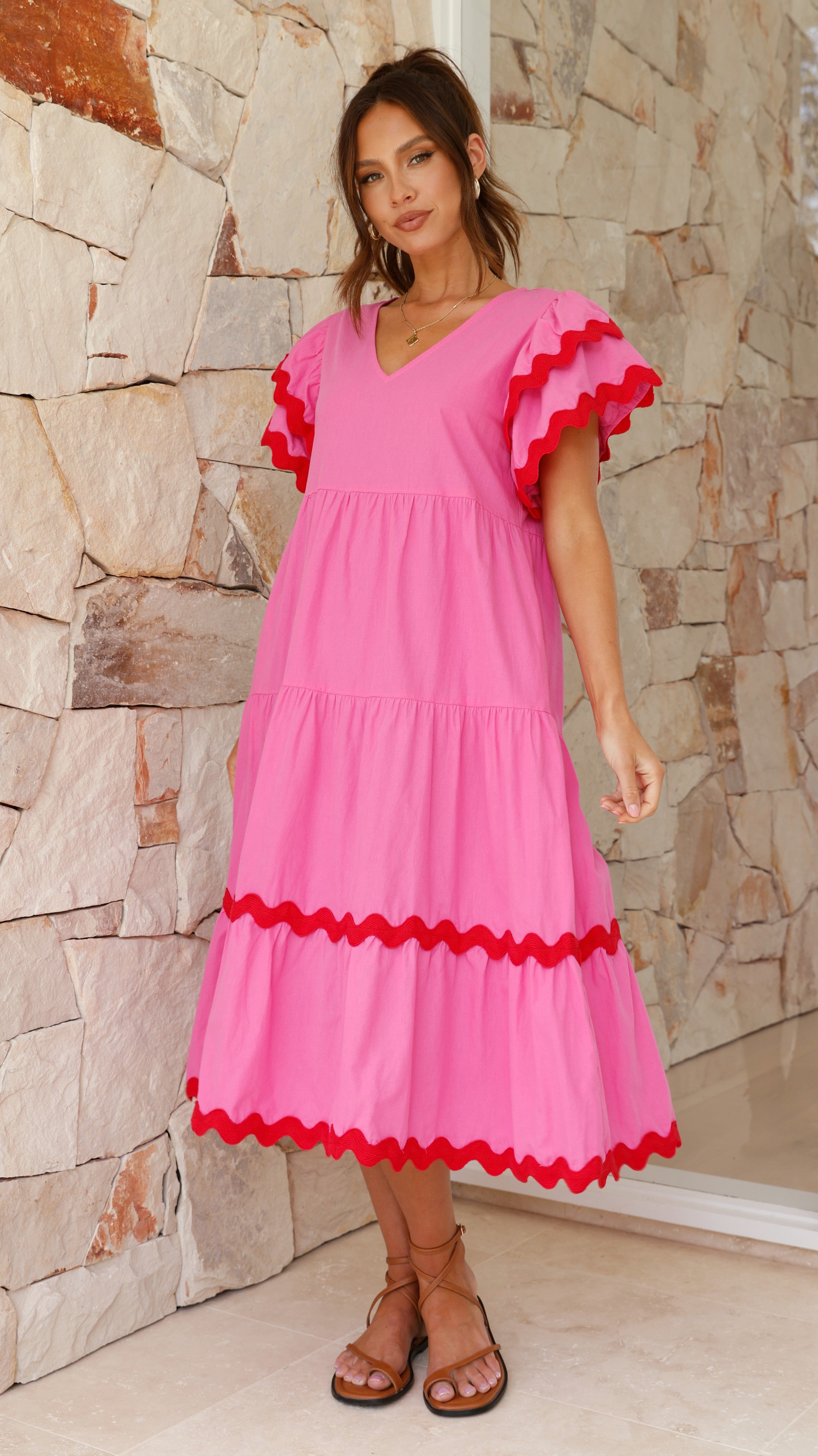 Gloria Midi Dress - Pink sold by Billy J product image thumbnail 5