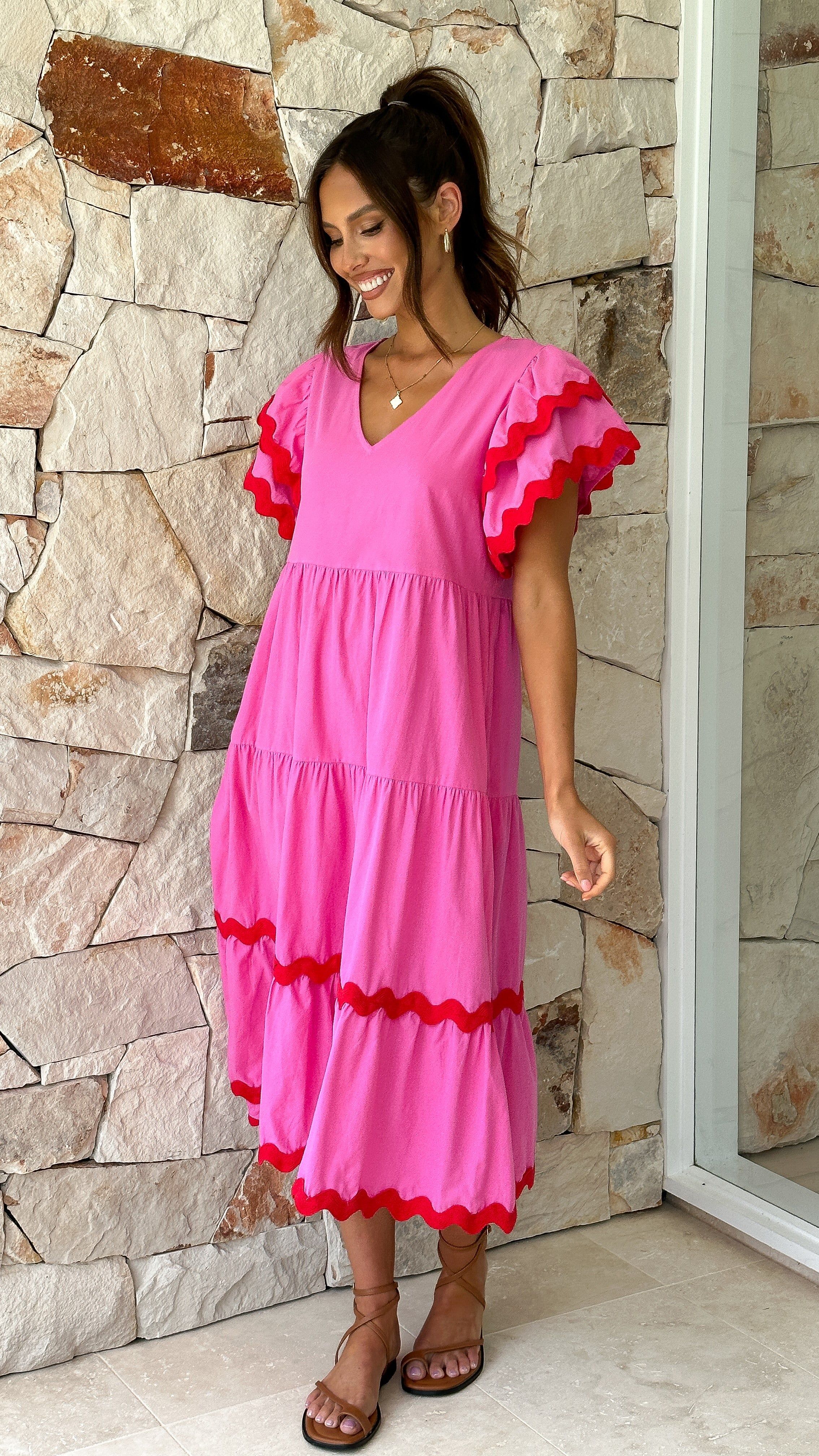 Gloria Midi Dress - Pink sold by Billy J product image thumbnail 4