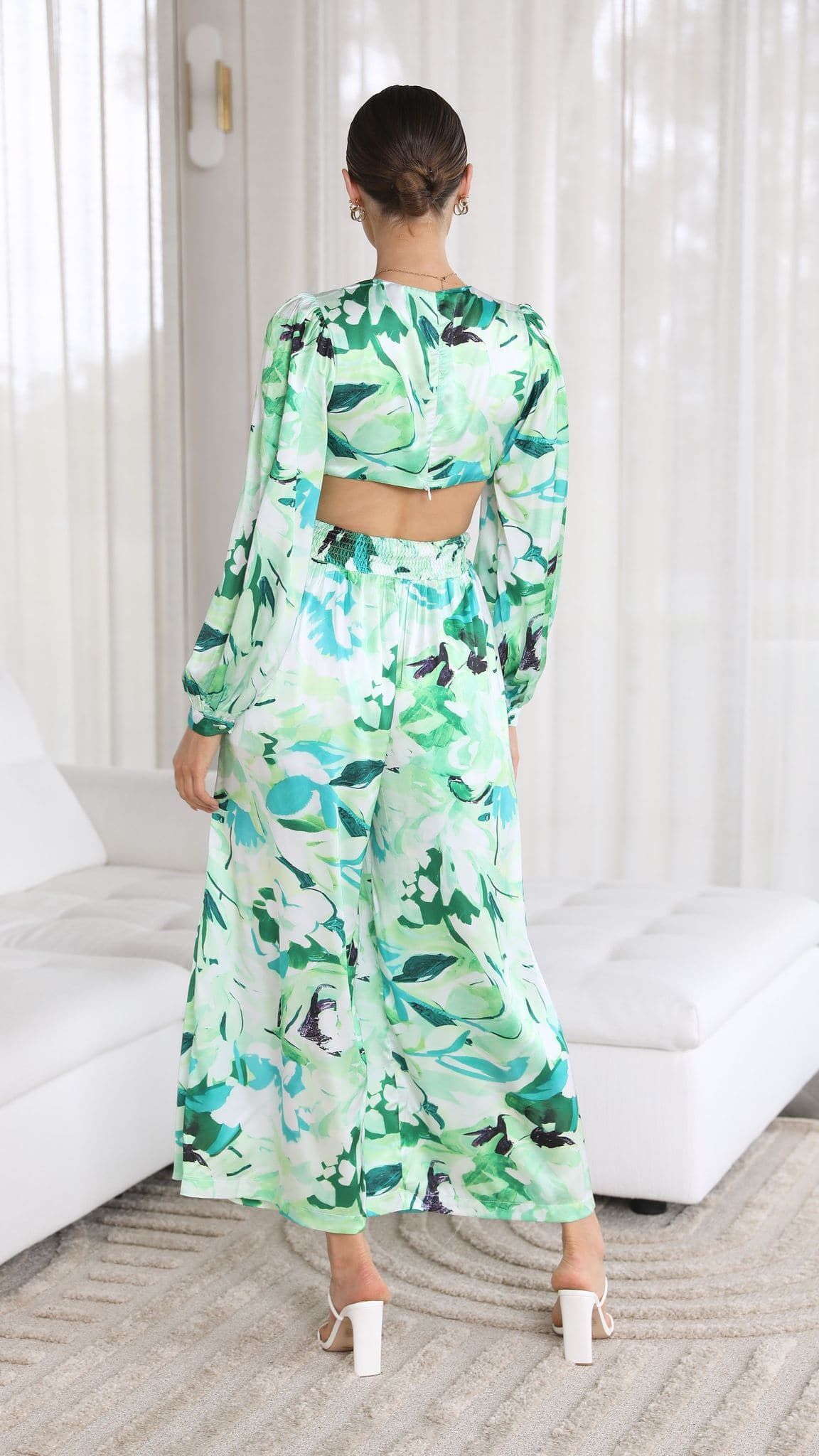 Angela Jumpsuit - Green Floral sold by Billy J product image thumbnail 2