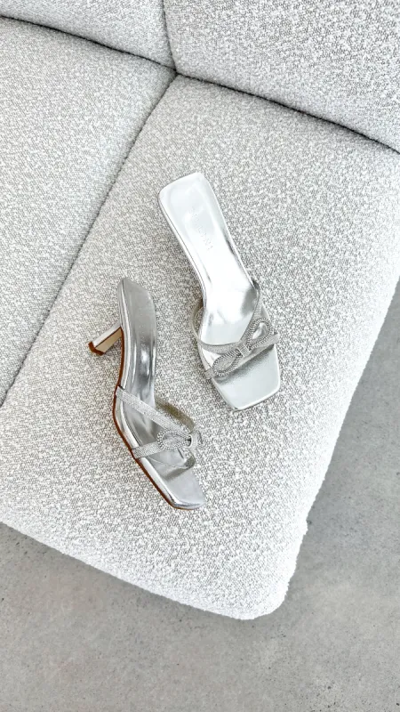 Fabia Heel - Silver Metallic Diamante sold by Billy J