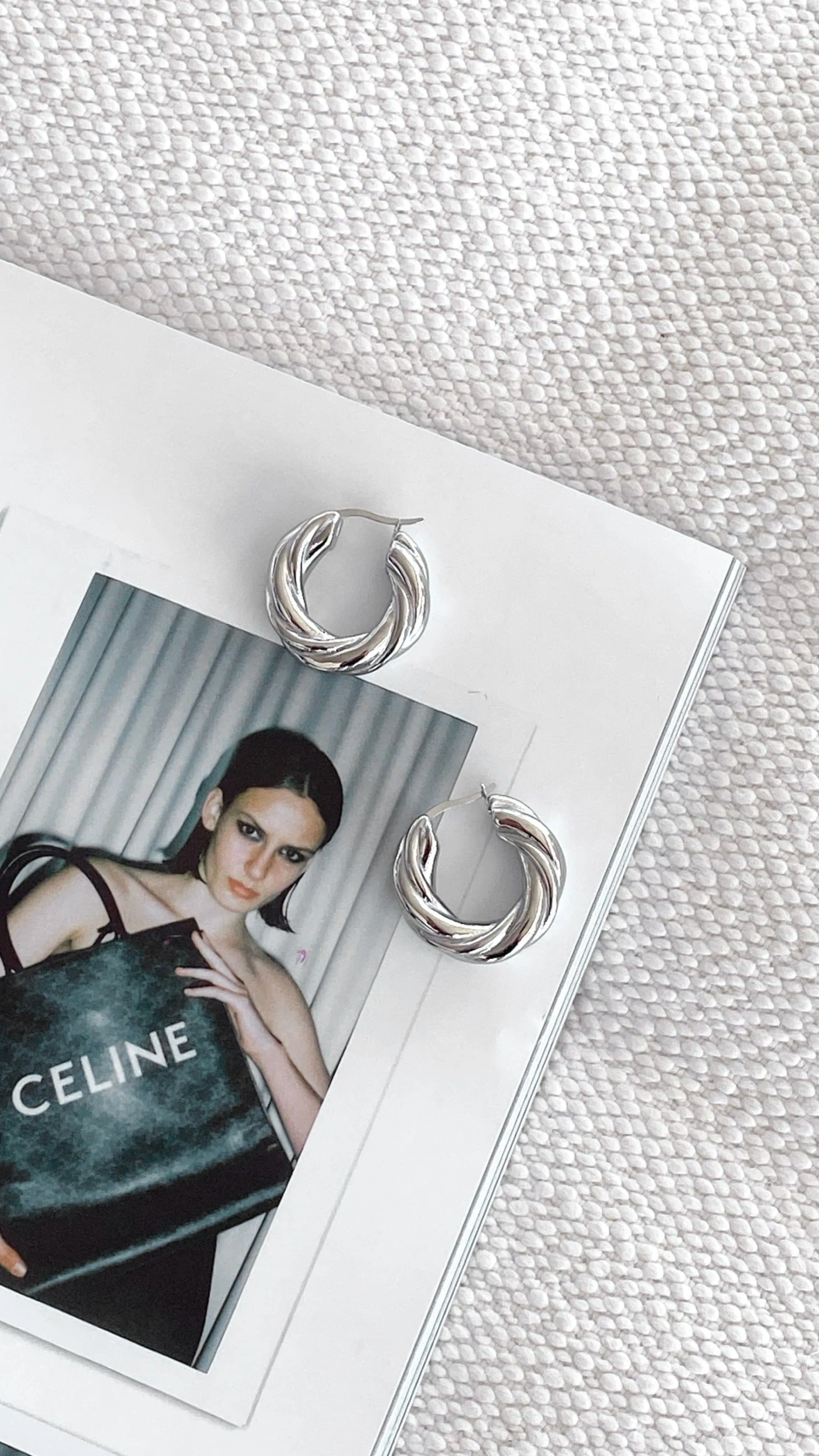 Sakura Hoop Earrings - Silver sold by Billy J product image thumbnail 5