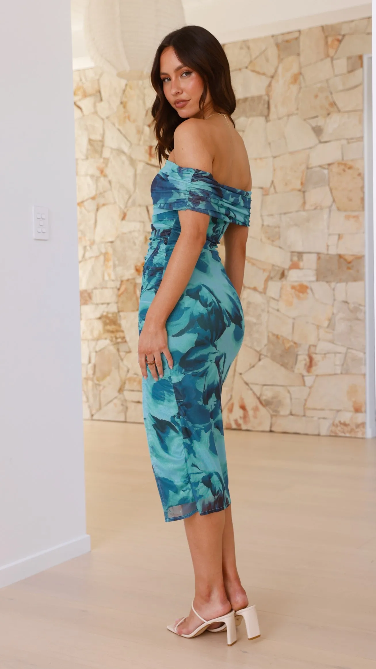 Palesa Midi Dress - Teal Floral sold by Billy J product image thumbnail 2