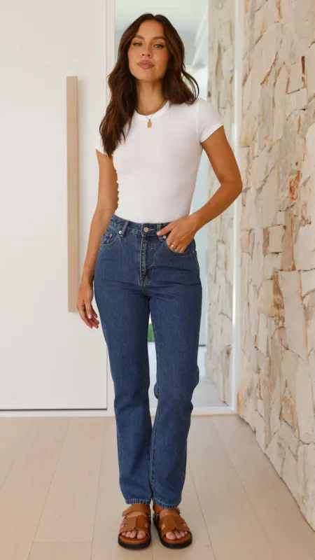 Organic Straight Leg Jean - Vintage Blue sold by Billy J