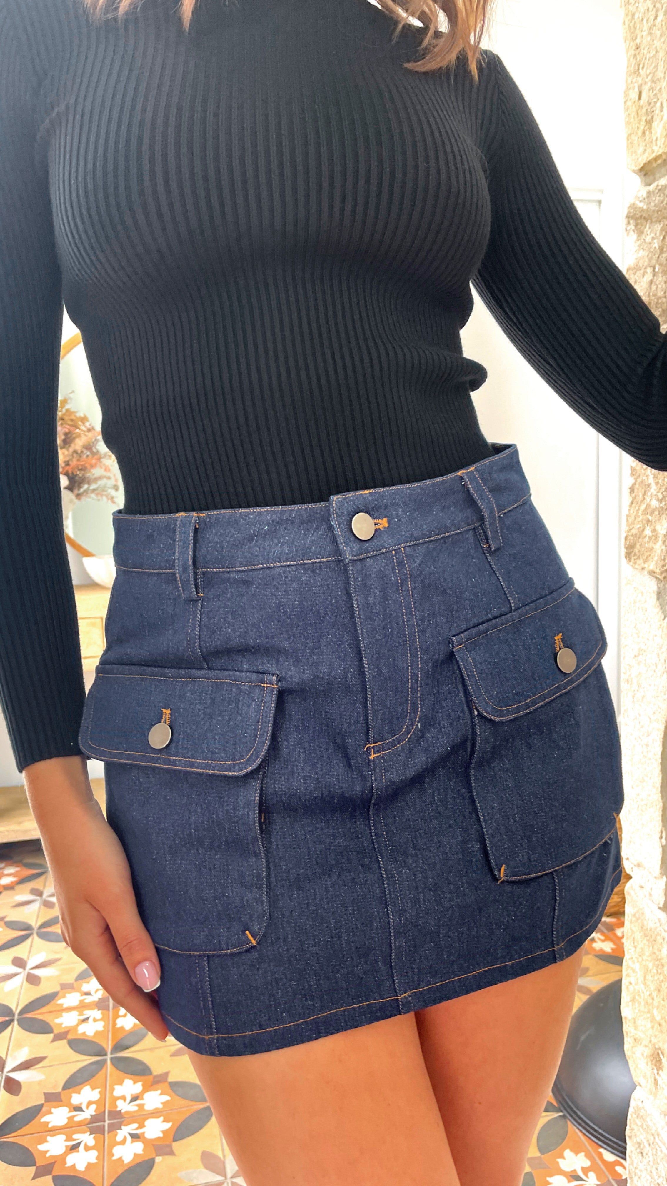 Samille Mini Skirt - Dark Denim sold by Billy J