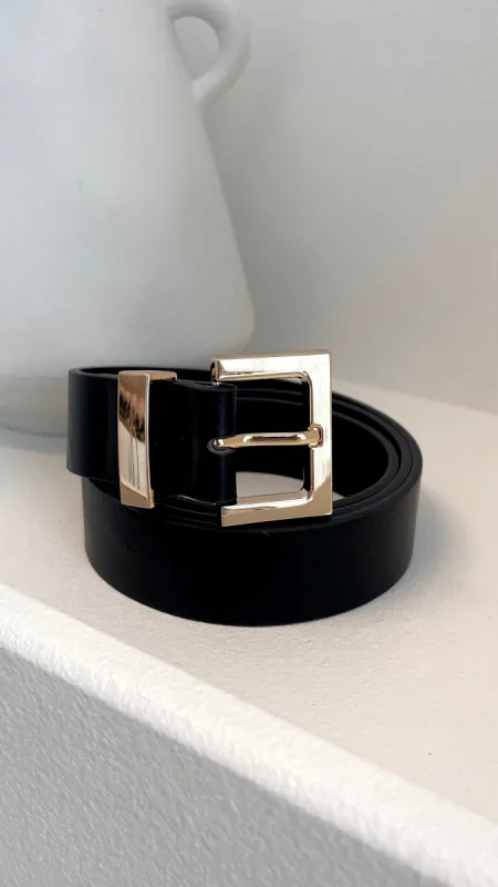 Valarae Belt - Black / Gold sold by Billy J