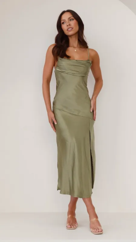 Celina Midi Dress - Olive sold by Billy J