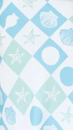 Caesar Button Up Top - Blue / Green Print sold by Billy J product image thumbnail 4