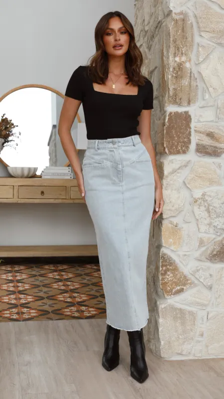Bailey Maxi Skirt - Blue Denim sold by Billy J