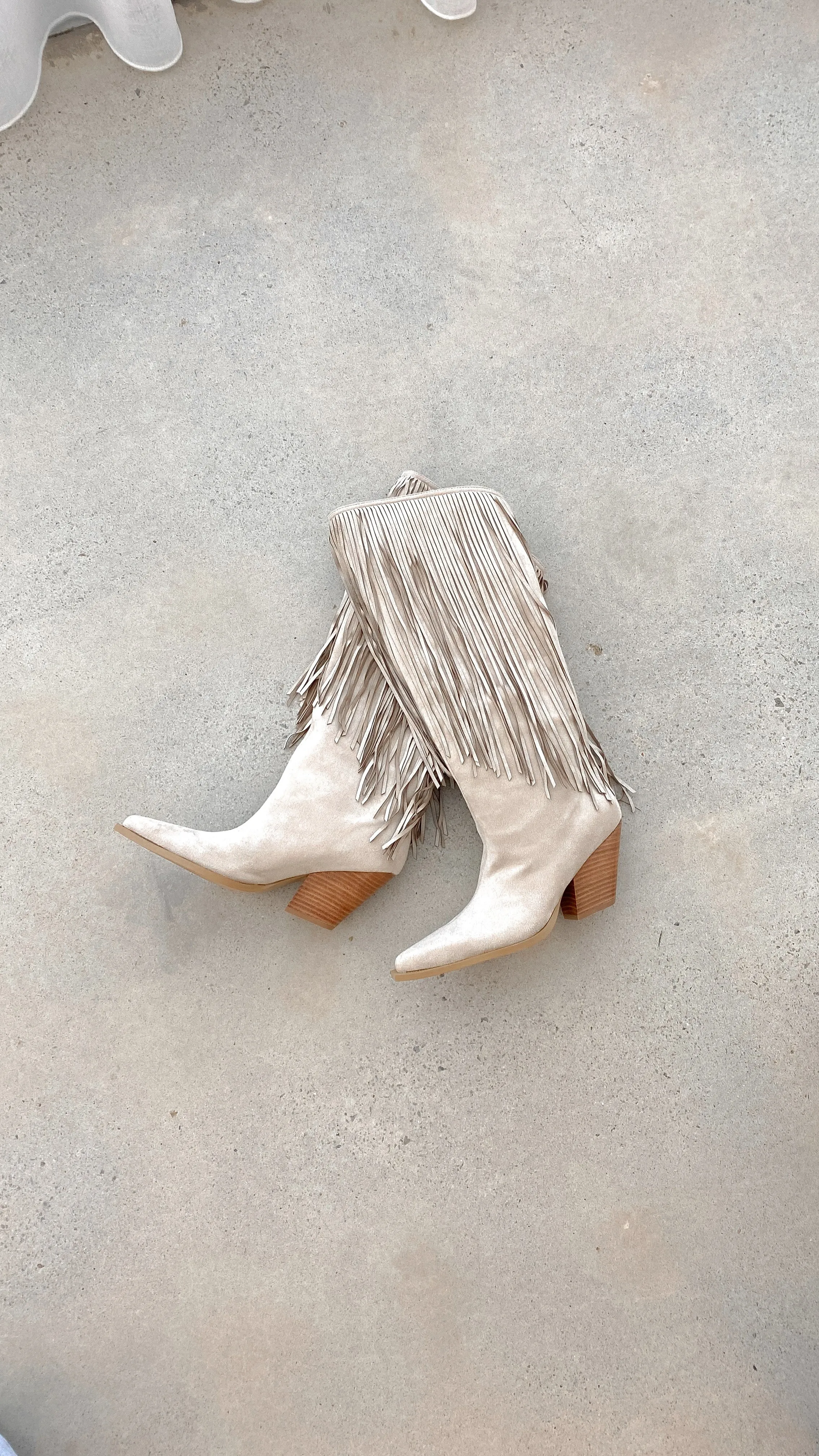 Evette Boots - Cream Suede sold by Billy J product image thumbnail 3