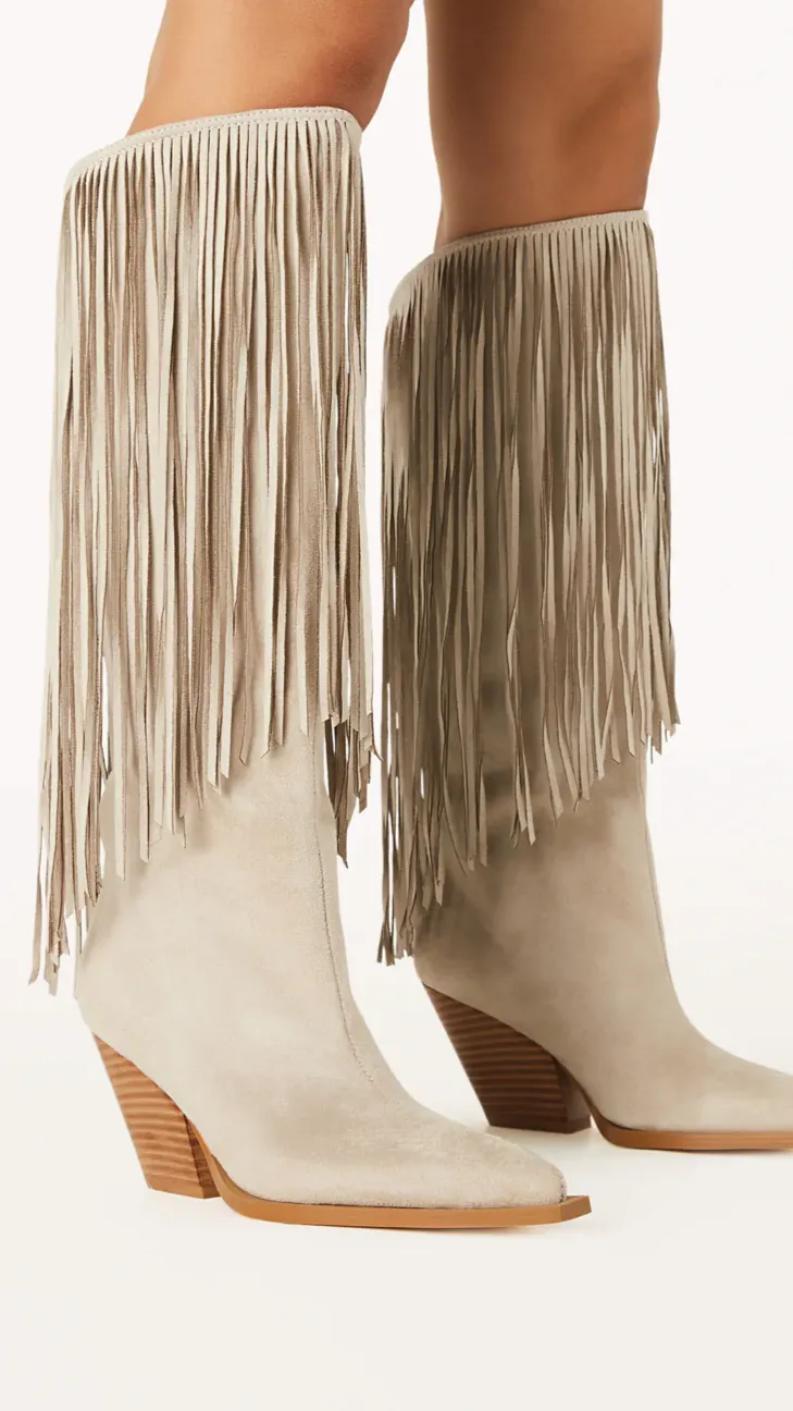 Evette Boots - Cream Suede sold by Billy J product image thumbnail 2