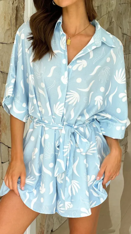Jacquie Playsuit - Blue Shell sold by Billy J