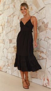 Addilyn Midi Dress - Black sold by Billy J