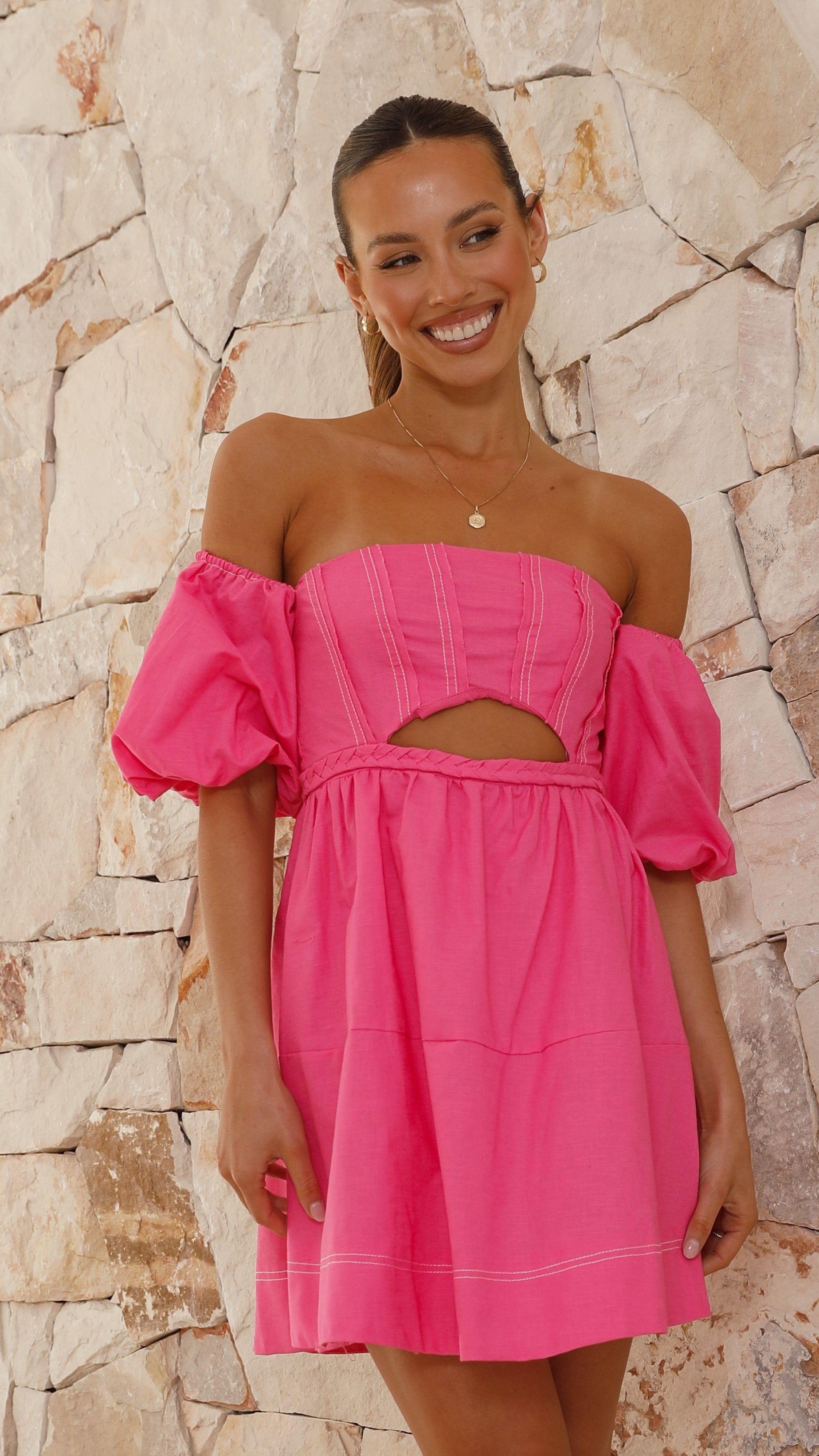 Rosa Mini Dress - Hot Pink sold by Billy J product image thumbnail 5