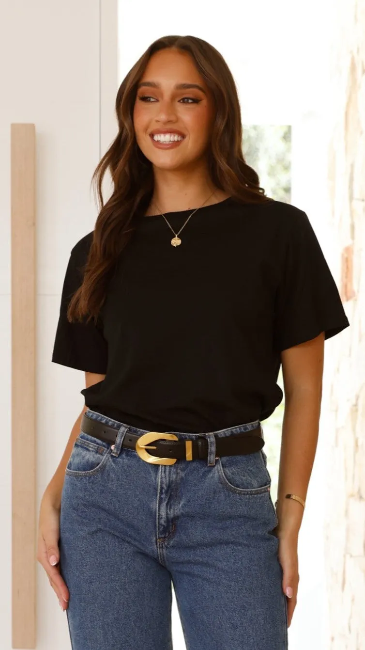 Nelli Crew Neck T-Shirt - Black sold by Billy J